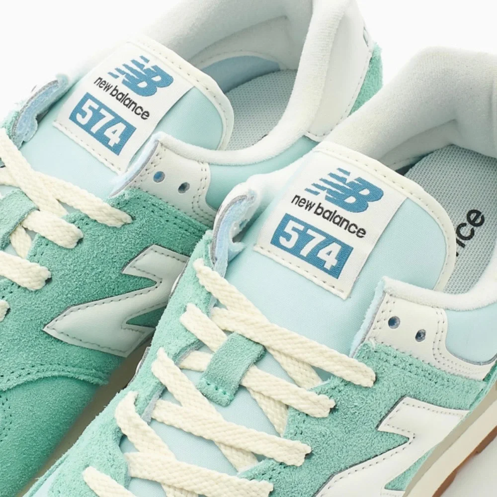 New Balance 574 Unisex Retro Running Shoes / Sneakers - Aqua Green / White - Picture 14 of 14